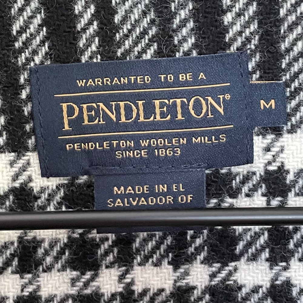 Pendleton Black & White Plaid Wool Shacket - Picture 3 of 6